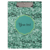 Sparkly Blauwgroen Glitter Klembord (Voorkant)