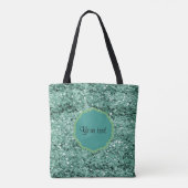 Sparkly Blauwgroen Glitter Tote Bag (Achterkant)