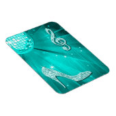 Sparkly Blauwgroen Music Note & Stiletto Heel Magneet (Rechterzijde)