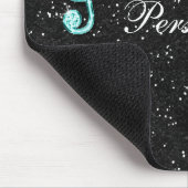 Sparkly Blauwgroen Music Note & Stiletto Hiel Muismat (Hoek)