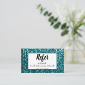 Sparkly Blauwgroen Sequin|Glitter Custom Referral  (Staand voorkant)