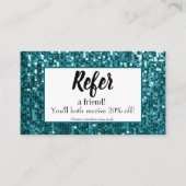Sparkly Blauwgroen Sequin|Glitter Custom Referral (Voorkant)