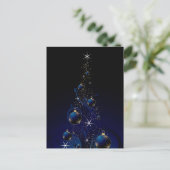 Sparkly Blue Christmas Tree Feestdagenkaart (Staand voorkant)