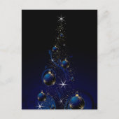 Sparkly Blue Christmas Tree Feestdagenkaart (Voorkant)