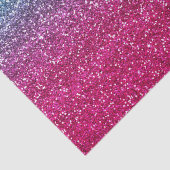 Sparkly Blue & Dark Pink Gradiënt Glitter Tissuepapier (Detail)