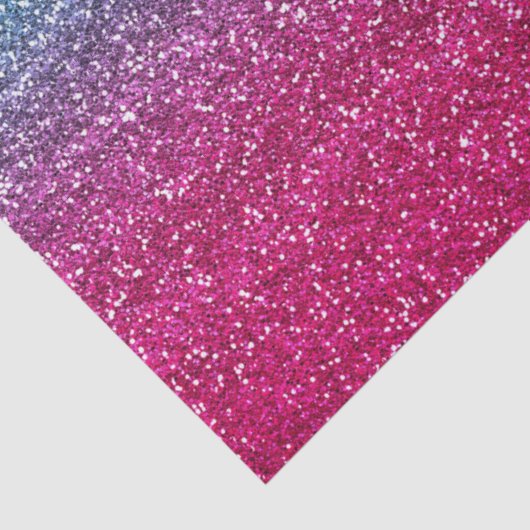 Sparkly Blue & Dark Pink Gradiënt Glitter Tissuepapier (Detail)