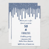 Sparkly Blue Driving Wax 50e verjaardag Kaart (Voorkant / Achterkant)