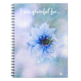 Sparkly Blue Flower Gratitude Journal Notitieboek