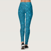 Sparkly Blue Glitter-Leggings Leggings (Achterkant)