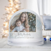 Sparkly Blue & Gold Marble Photo Snow Globe Sneeuwbol