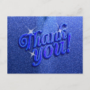 Sparkly Blue Hartelijk dank Briefkaart