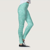 Sparkly Blue Ocean Beach Aqua Metallic Diamond Leggings (Rechts)
