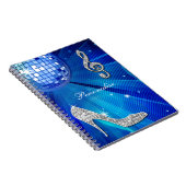 Sparkly Blue/Silver Music Note & Stiletto Hiel Notitieboek (Rechterzijde)