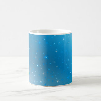 Sparkly Blue Violet en Silver Stars Coffee Mok