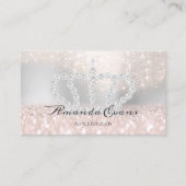 Sparkly Blush Glitter Makeup Artist Silver Royal Afsprakenkaartje (Voorkant)