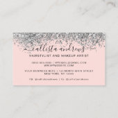 Sparkly Blush Roze Zilver Confetti Glitter Visitekaartje (Achterkant)