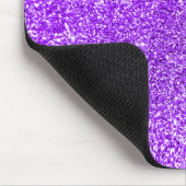 Sparkly Bokeh Faux Violet Paars Glitter Muismat (Hoek)