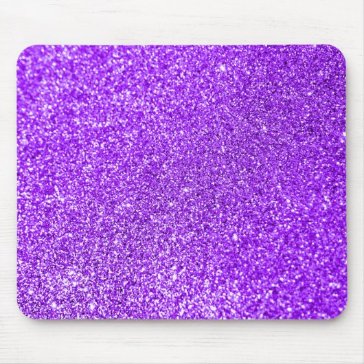 Sparkly Bokeh Faux Violet Paars Glitter Muismat (Voorkant)