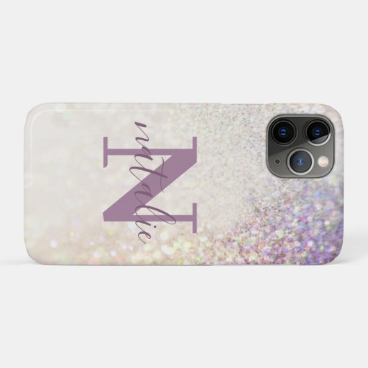 Sparkly bokeh glitter gepersonaliseerde roze paars Case-Mate iPhone case (Achterkant (horizontaal))