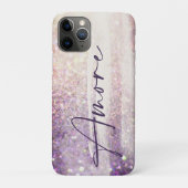 Sparkly bokeh glitter roze paarse amore liefde Case-Mate iPhone case (Achterkant)