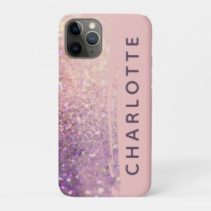 Sparkly bokeh glitter roze paarse Case-Mate iPhone case