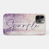 Sparkly bokeh glitter roze paarse Case-Mate iPhone case (Achterkant (horizontaal))