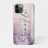 Sparkly bokeh glitter roze paarse Case-Mate iPhone case (Achterkant)