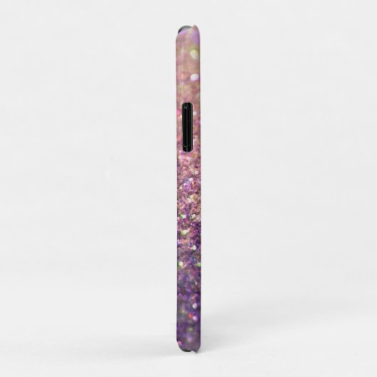 Sparkly bokeh glitter roze paarse initialen Case-Mate iPhone case (Achterkant/rechts)