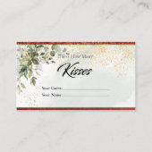 Sparkly Botanical Hoeveel Kisses Bridal Enclosure Informatiekaartje (Voorkant)