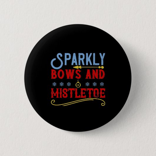 Sparkly Bows and Mistletoe Ronde Button 5,7 Cm (Voorkant)