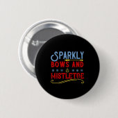 Sparkly Bows and Mistletoe Ronde Button 5,7 Cm (Voorkant /achterkant)