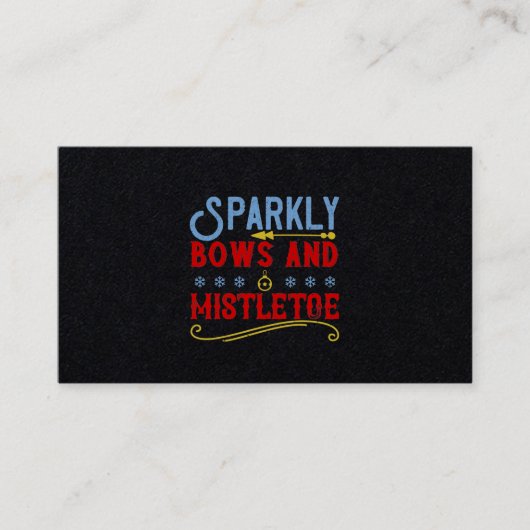 Sparkly Bows And Mistletoe Visitekaartje (Voorkant)