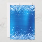 Sparkly Brght Blue Glitter en Folie Sweet 16 Kaart (Achterkant)
