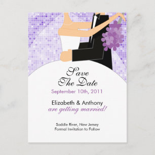 Sparkly Bride Groom Save the Date BRIEFKAART! Aankondigingskaart