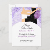Sparkly Bride Groom Save the Date BRIEFKAART! Aankondigingskaart (Voorkant / Achterkant)