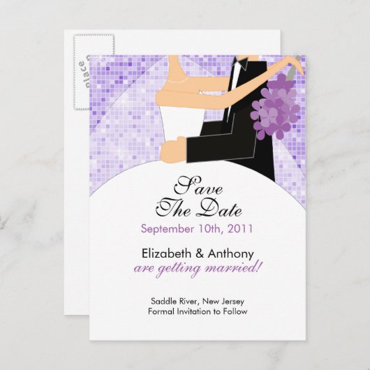 Sparkly Bride Groom Save the Date BRIEFKAART! Aankondigingskaart (Voorkant / Achterkant)