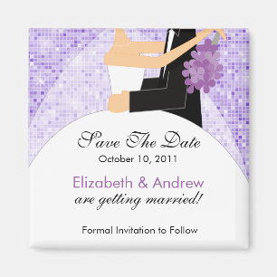 Sparkly Bride Groom sparen de Magnet van de Datum