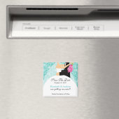 Sparkly bruid bruidegom Sla de datum magneet (Insitu (Vaatwasser))