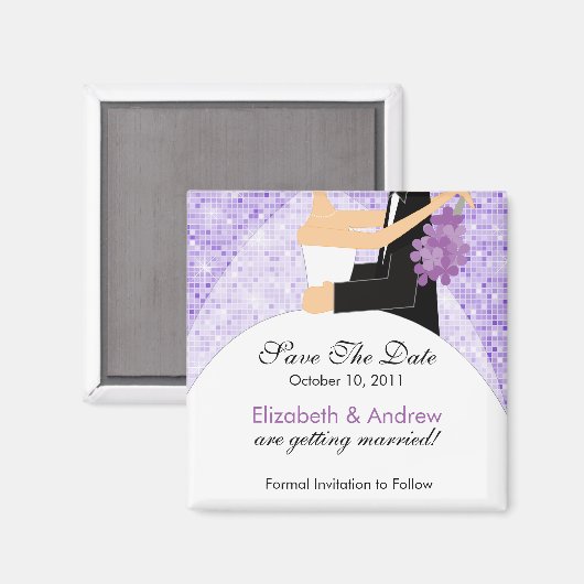 Sparkly bruid bruidegom Sla de datum magneet (Voorkant / Achterkant)