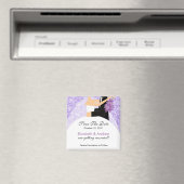 Sparkly bruid bruidegom Sla de datum magneet (Insitu (Vaatwasser))