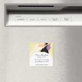 Sparkly bruid bruidegom Sla de datum magneet (Insitu (Vaatwasser))