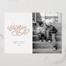 Sparkly Bubbly Script Merry Holiday Folie Kaart