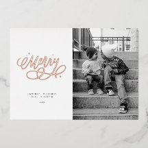 Sparkly Bubbly Script Merry Holiday Folie Kaart