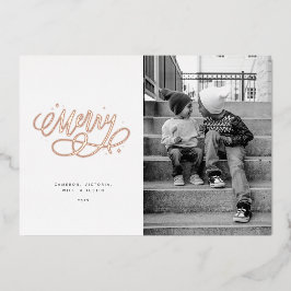 Sparkly Bubbly Script Merry Holiday Folie Kaart