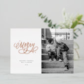 Sparkly Bubbly Script Merry Holiday Folie Kaart (Staand Voorkant)