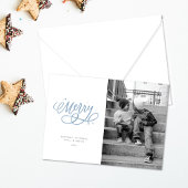 Sparkly Bubbly Script Merry Holiday fotokaart Feestdagenkaart