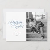 Sparkly Bubbly Script Merry Holiday fotokaart Feestdagenkaart (Voorkant)