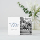 Sparkly Bubbly Script Merry Holiday Photo Briefkaa Feestdagenkaart (Staand voorkant)