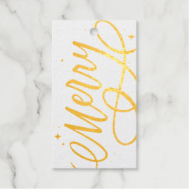 Sparkly Bubbly Script Vrolijke vakantie Cadeaulabels