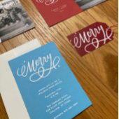 Sparkly Bubbly Script Vrolijke vakantie Kaart